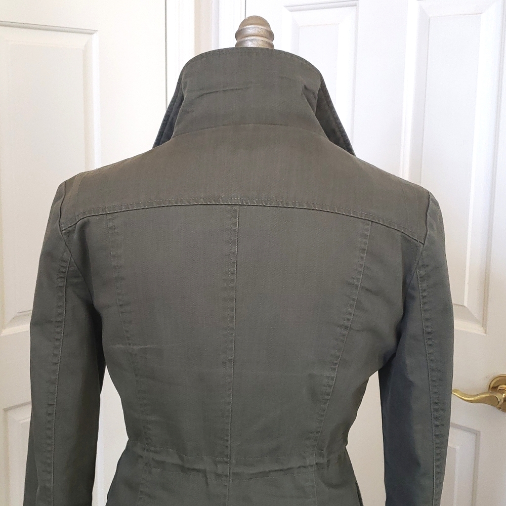 BNCI Hunter Olive Green Utility Jacket XS Technical Canvas Funnel Neck Zip Front - Picture 7 of 16
